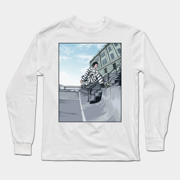 Gonz at Alcatraz Long Sleeve T-Shirt by navitronic